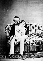 Keiser Napoléon III med keiserprinsen, ca. 1860
